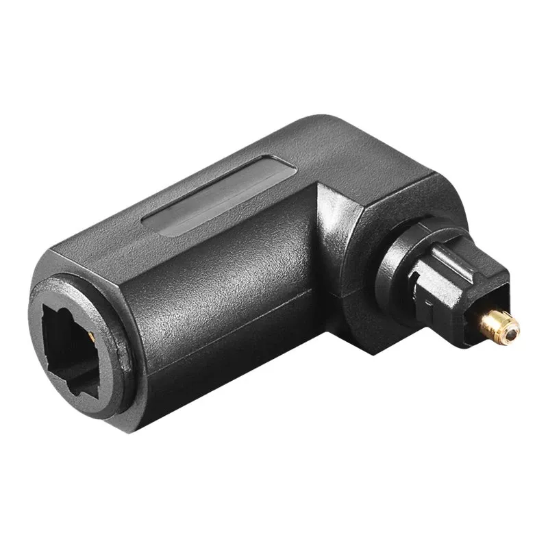 Goobay 11925 Toslink skaitmeninio garso adapteris 90° kampu, optinis garso adapteris, moteriškas į vyrišką, juodas