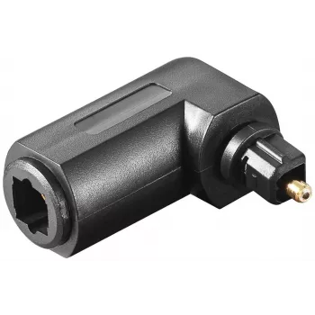 Goobay 11925 Toslink skaitmeninio garso adapteris 90° kampu, optinis garso adapteris, moteriškas į vyrišką, juodas