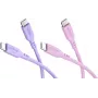 Goobay Berry Swirl rinkinys 2x USB-C silikoniniai kabeliai, 1,5 m, violetinė ir rožinė 81273