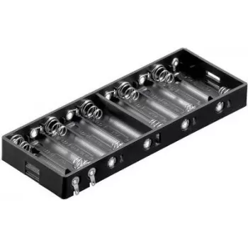 Goobay BH AA 10xL pasyvus baterijų laikiklis 10 AA baterijų, nuoseklus jungimas, 15V išėjimas, juodas 11986