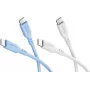 Goobay Ice Breeze rinkinys 2x USB-C silikoniniai kabeliai, 1,5 m, mėlynas ir baltas (81257)