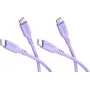 Goobay rinkinys 2x USB-C silikoniniai kabeliai, 1,5 m, violetinė (81249)