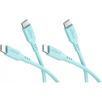 Goobay rinkinys 2x USB-C silikoniniai kabeliai, 1,5 m, turkio spalvos (81248)