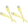 Goobay rinkinys 2x USB-C silikoniniai kabeliai, 1,5 m, geltoni (81243)