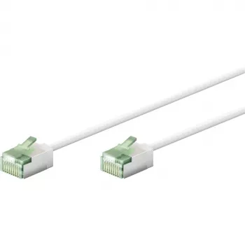 Goobay Ultraflexible CAT 8.1 Slim U/FTP komutacinis kabelis, 0,5 m, baltas, itin trumpos jungtys, 40 Gbps 74359