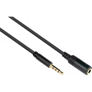 Good Connections 3.5mm 4-polių TRRS garso prailginimo kabelis, vyriškas į moterišką, 1,5m, juodas AS-35V4B15