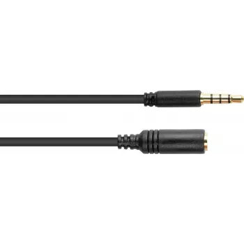 Good Connections 3.5mm 4-polių TRRS garso prailginimo kabelis, vyriškas į moterišką, 1,5m, juodas AS-35V4B15