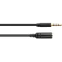 Good Connections 3.5mm 4-polių TRRS garso prailginimo kabelis, vyriškas į moterišką, 1,5m, juodas AS-35V4B15