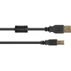 Good Connections USB 2.0 laidas A į B su ferito šerdimi, auksuoti kontaktai, juodas, 1 m