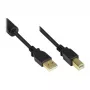 Good Connections USB 2.0 laidas A į B su ferito šerdimi, auksuoti kontaktai, juodas, 1 m