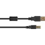 Good Connections USB 2.0 laidas Type-A į Type-B su ferito šerdimi, auksuoti kontaktai, juodas, 3 m
