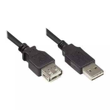 Good Connections USB 2.0 ilginimo laidas EASY A tipo kištukas į A tipo lizdą, juodas, 0,5 m