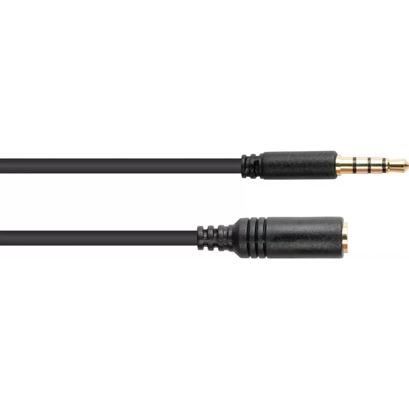 GoodConnections 3.5mm 4-pole TRRS garso prailginimo kabelis, vyriškas į moterišką, 3m, juodas AS-35V4B3