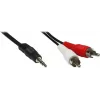 GoodConnections 3.5mm stereo jack – 2x RCA male audio kabelis, 2,5 m, juodas, AS-352C
