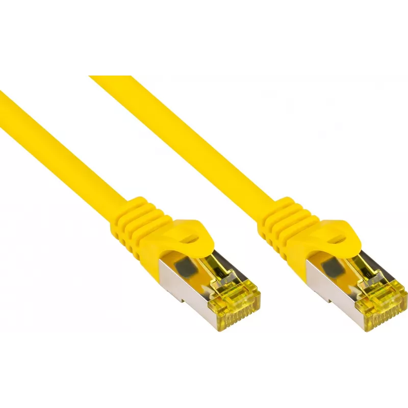 GoodConnections 40m Cat.7 S/FTP PiMF halogeno neturintis RJ45 komutacinis kabelis su fiksatoriaus apsauga, geltonas 8070R-400Y