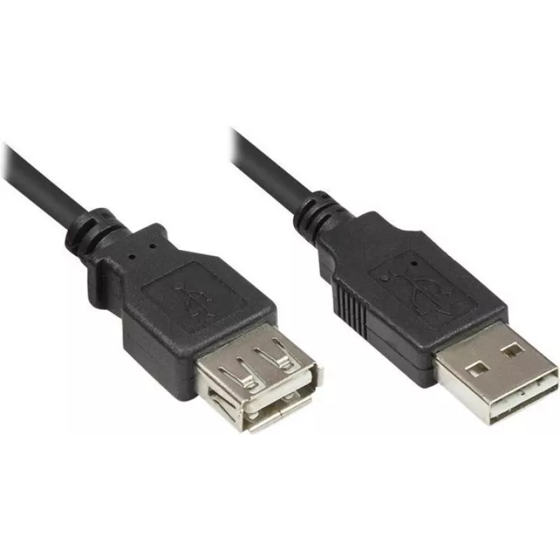 GoodConnections Alcasa 2511-EU01 USB 2.0 ilginimo laidas, USB-A kištukas į USB-A lizdą, 1,8 m, juodas