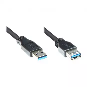 GoodConnections Alcasa 2711-S005 USB 3.1 Gen 1 ilginamasis laidas – USB-A kištukas į lizdą, 0,5 m, juodas