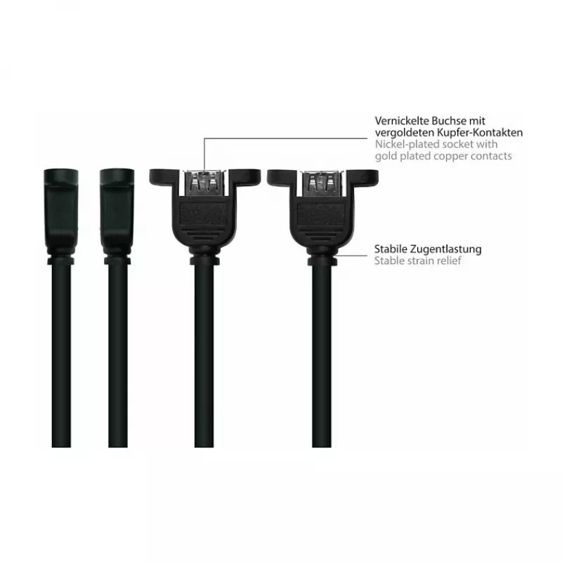 GoodConnections Alcasa USB 2.0 laidas, USB-A vyriškas į USB-B vyrišką, 0,5 m, juodas