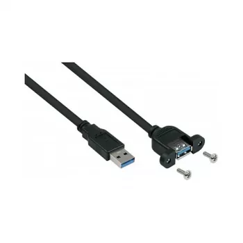 GoodConnections Alcasa USB 3.2 Gen 1 ilginamasis kabelis, USB-A kištukas į USB-A kištuką, 2 m, juodas