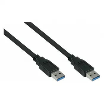 GoodConnections Alcasa USB 3.2 Gen 1 Type-A į Type-A jungiamasis kabelis, 0,5 m, juodos spalvos (UK30P-AA-005S)
