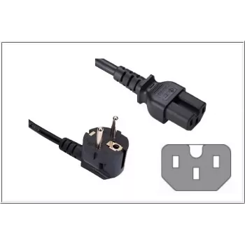 GoodConnections kampuotas Schuko į IEC C15 maitinimo kabelis, 1,8 m, juodas, 10A/250V, H05VV-F, karštam režimui 1501-18