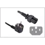GoodConnections kampuotas Schuko į IEC C15 maitinimo kabelis, 1,8 m, juodas, 10A/250V, H05VV-F, karštam režimui 1501-18