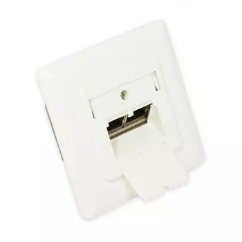 GoodConnections Cat.6A tinklo sieninis lizdas, 2xRJ45, ekranuotas, įleidžiamas, vertikalus kabelio įvadas, perlų baltumo RAL1013 (GC-N0021)
