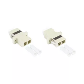 GoodConnections LC/UPC–LC/UPC duplexinis šviesolaidinis adapteris, OM2 daugiamodis, keraminė įvorė, plastikinis korpusas su flanšu, pilkas (LW-K202)