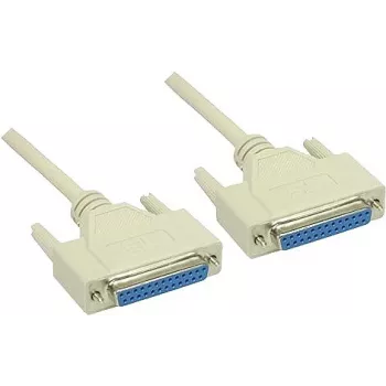 GoodConnections Null Modem kabelis DB25 moteriškas į moterišką 1,8m pilkas RS-232 sukryžiuotas 4030