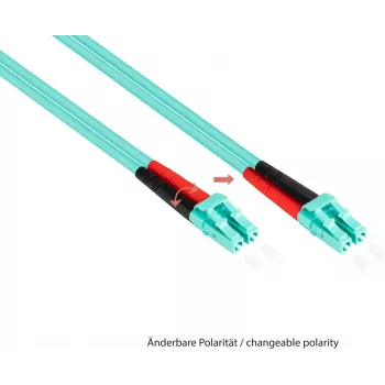 GoodConnections OM3 dvigubas daugiamodis šviesolaidinis pataisos kabelis SC į LC, 50/125 µm, 1 m, LSZH akvamarino spalvos LW-801LS3