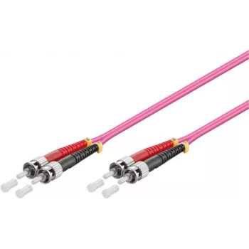 GoodConnections OM4 ST to ST daugiamodis dvigubas optinis komutacinis kabelis, 7,5m, LSZH, violetinės spalvos LW-8075ST4