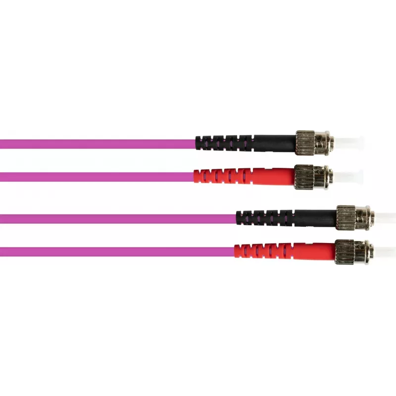 GoodConnections OM4 ST to ST daugiamodis dvigubas optinis komutacinis kabelis, 7,5m, LSZH, violetinės spalvos LW-8075ST4