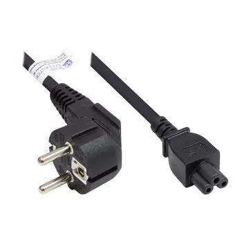 GoodConnections P0105-S018 maitinimo laidas 1,8 m – Schuko kištukas E+F į IEC C5 dobilas – H05VV-F – 250 V 2,5 A – juoda