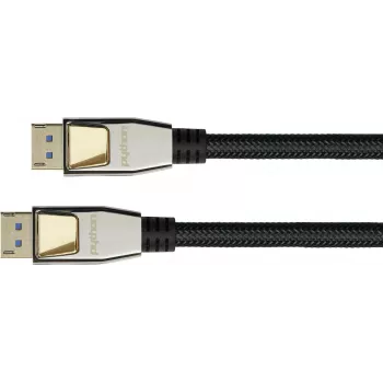 GoodConnections PREMIUM DisplayPort 2.0 kabelis, 54 Gbit/s, UHBR 13.5, 4K @240Hz / 8K @60Hz, visiškai metaliniai jungtys, varis (DP20-PY020)