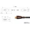 GoodConnections PYTHON Series didelės spartos HDMI kabelis su Ethernet, 4K UHD 60Hz, 18Gbps, auksuoti kontaktai, nailono pynimas, 3m, juodas (GC-M0018)