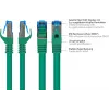 GoodConnections RNS® Cat. 6A S/FTP halogen-free (LSZH) jungiamasis kabelis su apsauga nuo užkabinimo, 3 m, žalias