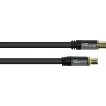 GoodConnections SmartFLEX antenos kabelis, IEC koaksialinis vyriškas į moterišką, auksuoti kontaktai, keturgubai ekranuotas, 120 dB ekranavimas, juodas, 30 m (GC-M2060)