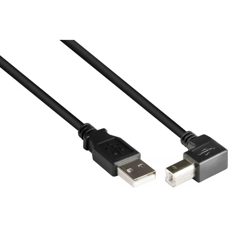 GoodConnections USB 2.0 laidas A–B, kampuotas, 3 m, juodas 2510-3W