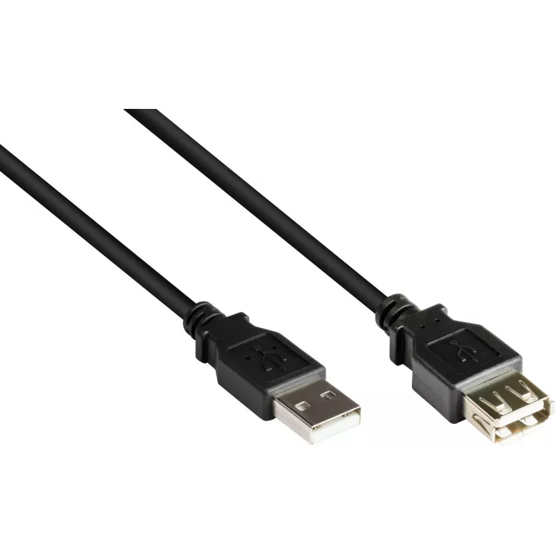 GoodConnections USB 2.0 ilginimo laidas, A kištukas į A lizdą, 0,6 m, juodas