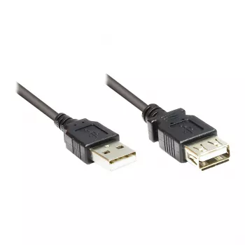 GoodConnections USB 2.0 ilginimo laidas, A kištukas į A lizdą, 0,6 m, juodas