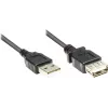 GoodConnections USB 2.0 ilginimo laidas, tipo A kištukas į lizdą, juodas, 0,3 m