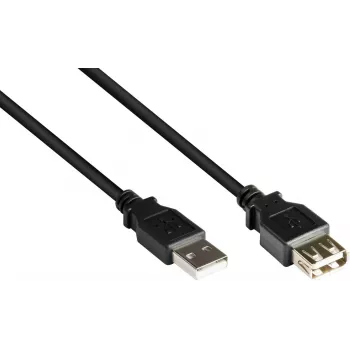 GoodConnections USB 2.0 ilginimo laidas, tipo A kištukas į lizdą, juodas, 0,3 m