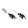 Good Connections USB 2.0 aukštos kokybės kabelis su ferito šerdimi ir auksiniais kontaktais, permatomas, 5m