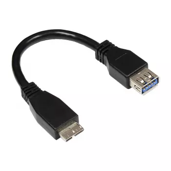 GoodConnections USB 3.0 OTG Adapter Cable, Micro USB B Male to USB-A Female, Black, 0,1m