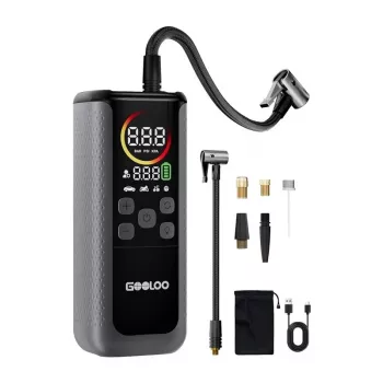 GOOLOO GT160 Dual automobilinis kompresorius | 12V DC, 150 PSI, skaitmeninis ekranas, 70 L/min, automatinis išsijungimas, LED darbinė šviesa