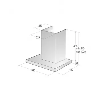 Gorenje WHT66236B sieninis gartraukis juodos spalvos 650 m³/h