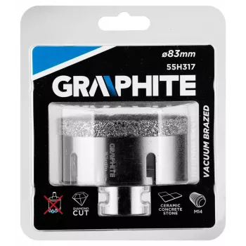 Graphite 55H317 19 dalių HSS-G metalo grąžtų rinkinys, 1–10 mm 0,5 mm žingsniu, DIN 338, 118° kampas, dėkle