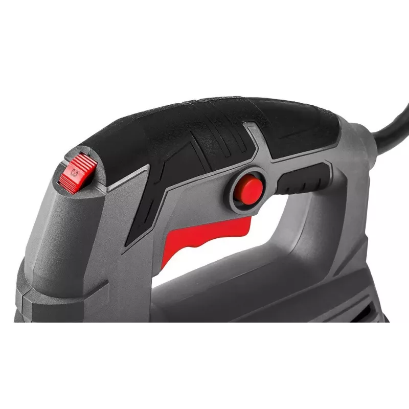 Graphite 58G047 800 W elektrinis siaurapjūklis su lazeriniu kreiptuvu, LED lempute, švytuokline eiga, įrankių nereikalaujančiu geležtės keitimu, 80 mm medienos pjovimo gylis, 230 V