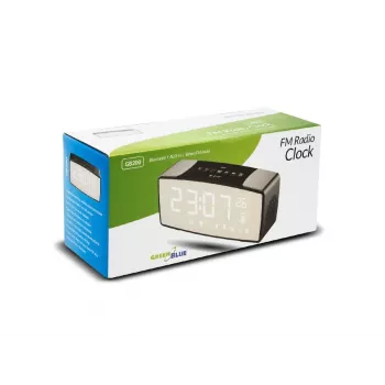 GRB Greenblue GB200 Bluetooth radijo laikrodis su FM, temperatūros, drėgmės, žadintuvu, snaudimo funkcija, LED ekranu, juodas/pilkas