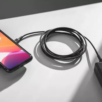Green Cell GC PowerStream USB Type-C Vyriškas į Type-C Vyrišką Greito Įkrovimo Laidas 2m Juodas